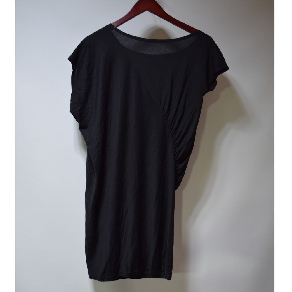 Barneys New York CO-OP Black Draped Tunic Top Size Small